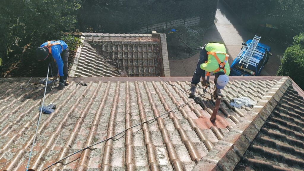 Roof Solar Panel Workers